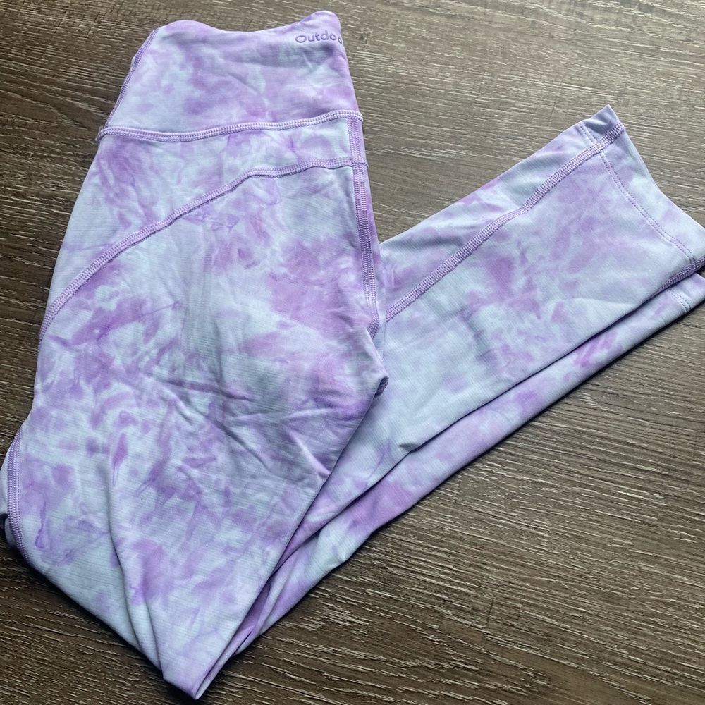 Outdoor Voices Leggings White and Purple Tie Dye Size XS